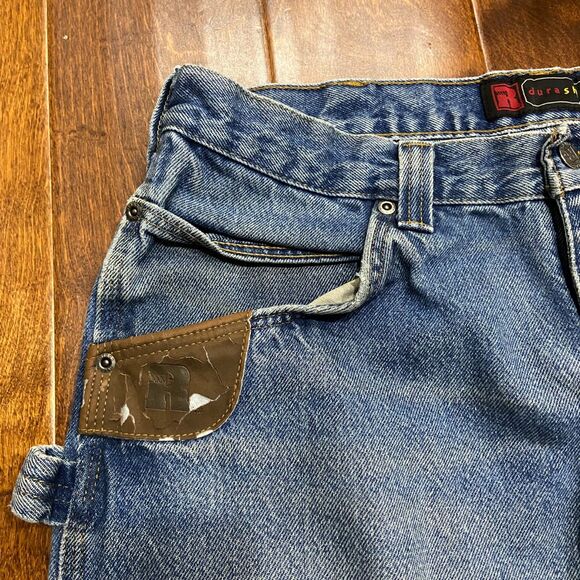 Wrangler Riggs Durashield Straight Leg Workwear Denim Blue Jeans Size 34 x 30 - Picture 3 of 10
